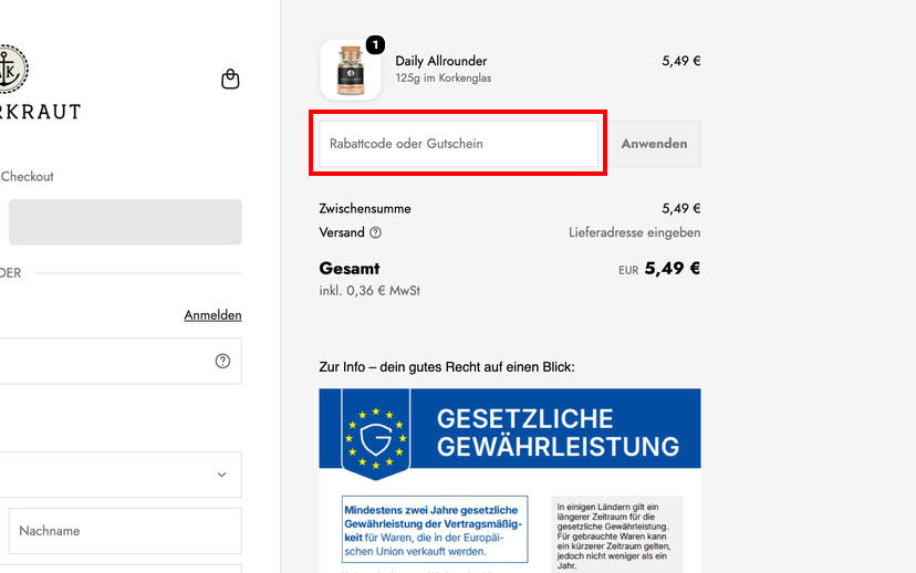 Ankerkraut Rabattcode einlösen Ankerkraut Rabattcode einlösen