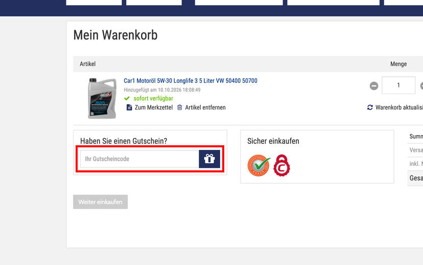Autoteile-Preiswert Gutschein einlösen Autoteile-Preiswert Gutschein einlösen
