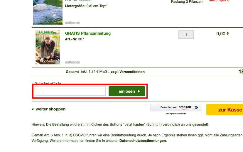 BALDUR-Garten Gutschein einlösen BALDUR-Garten Gutschein einlösen