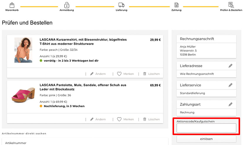Wo löse ich den BAUR Gutschein ein