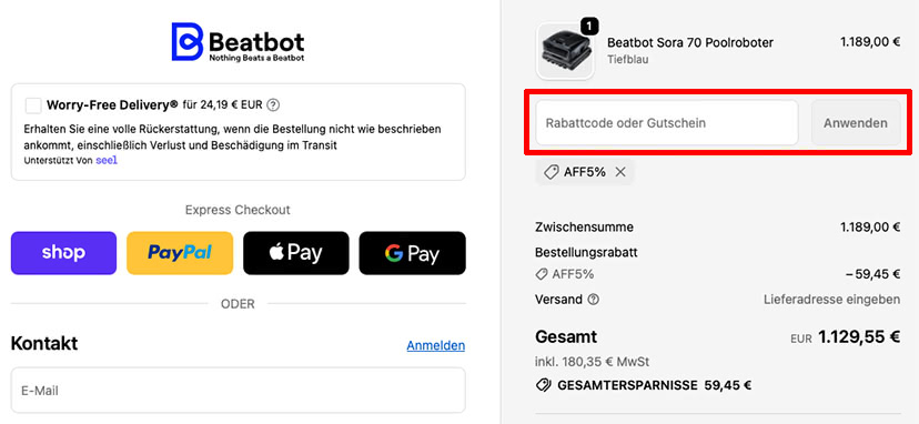 Beatbot Gutschein einlösen Beatbot Gutschein einlösen