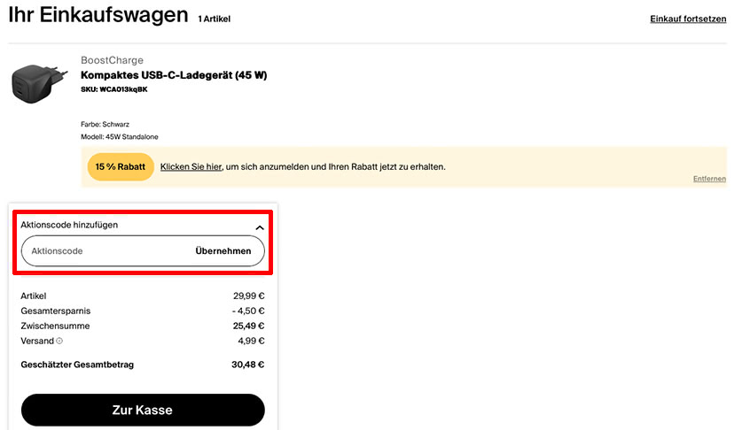 Belkin Gutschein einlösen