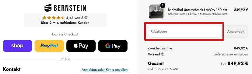 Bernstein Gutschein einlösen Bernstein Gutschein einlösen
