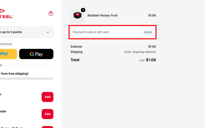BioSteel Gutschein einlösen BioSteel Gutschein einlösen