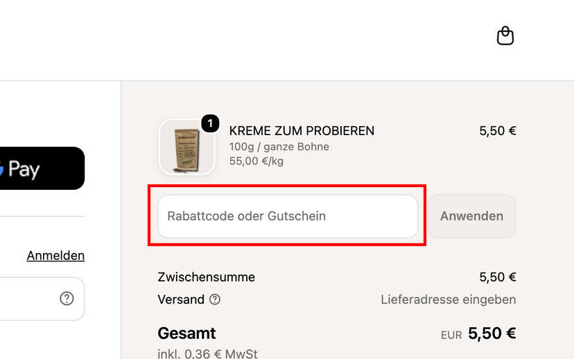 Blank Roast Gutschein einlösen