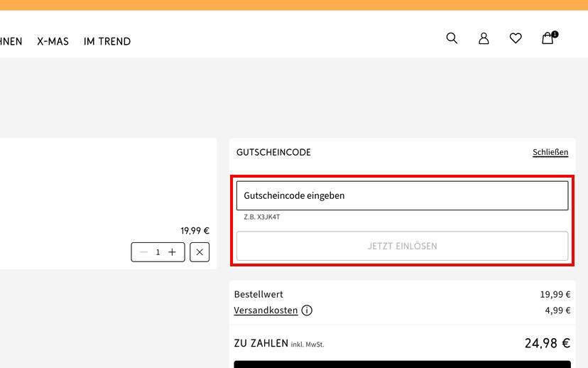 bonprix Gutschein einlösen
