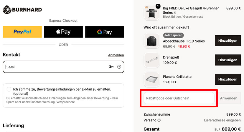 Burnhard Rabattcode einlösen Burnhard Rabattcode einlösen