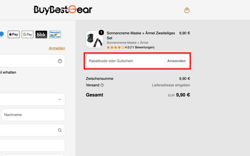 BuyBestGear Gutschein einlösen BuyBestGear Gutschein einlösen