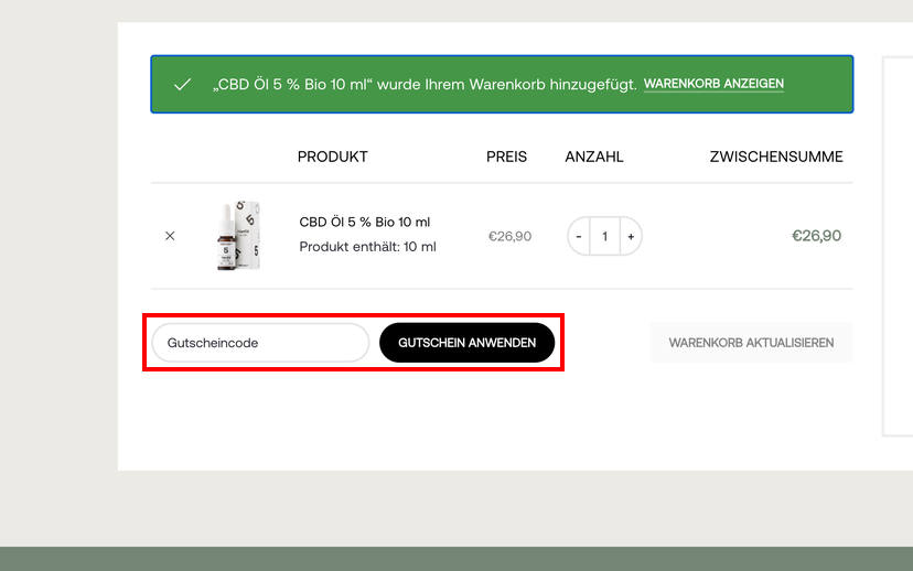 CBDnativ Gutschein einlösen