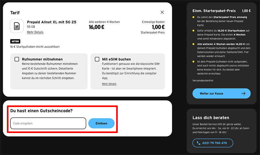 Congstar Gutschein einlösen Congstar Gutschein einlösen