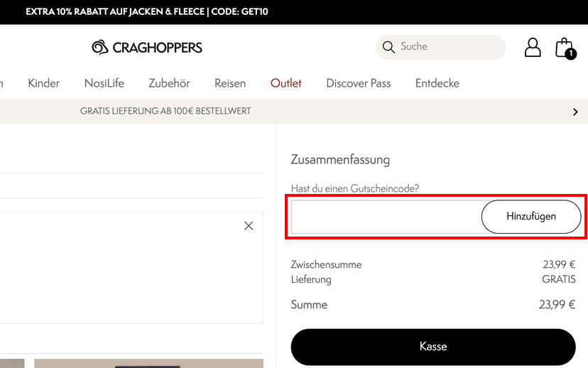 Craghoppers Gutschein einlösen Craghoppers Gutschein einlösen