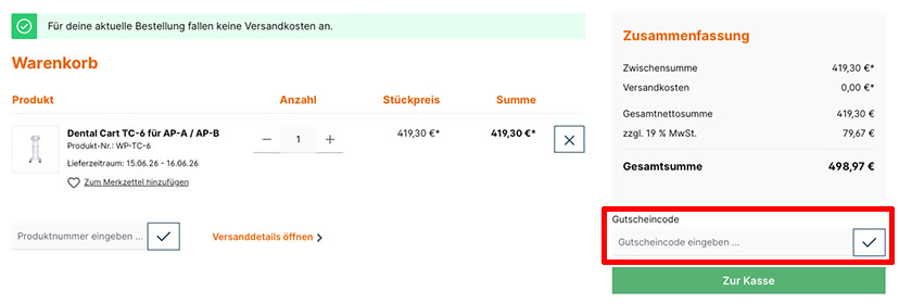 DentaTec Gutschein einlösen DentaTec Gutschein einlösen