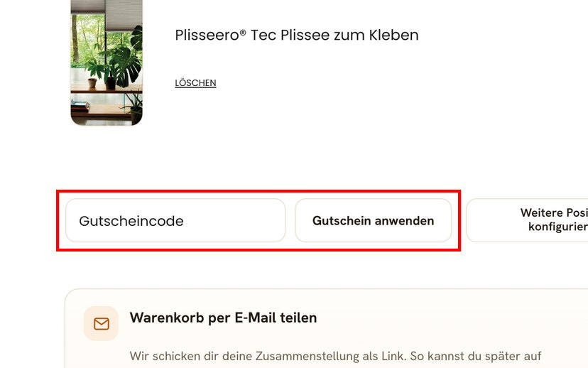 Der Sonnenschutz Gutschein einlösen