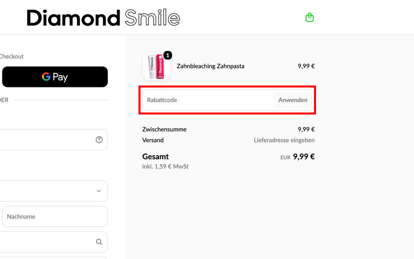 Diamond Smile Rabattcode einlösen Diamond Smile Rabattcode einlösen