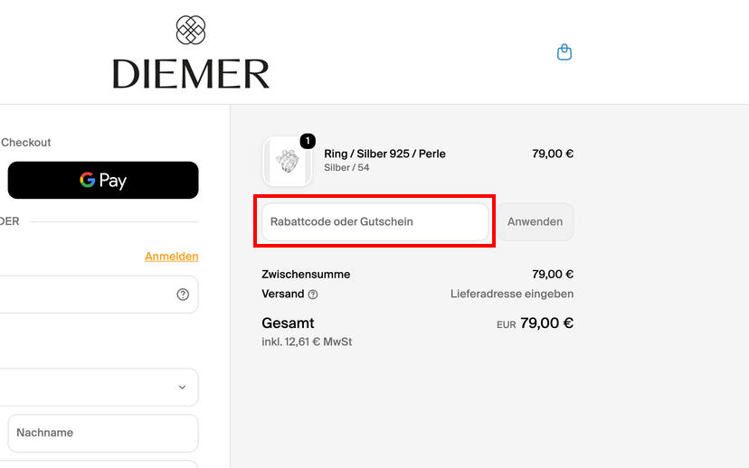 Diemer Gutschein einlösen Diemer Gutschein einlösen