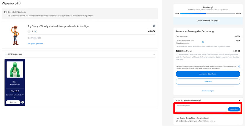 Disney Store Rabattcode einlösen Disney Store Rabattcode einlösen
