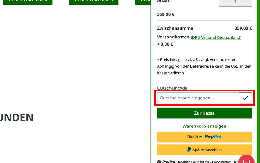 Eilbote Gutschein einlösen