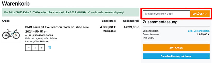 Fitstore24 Gutschein einlösen