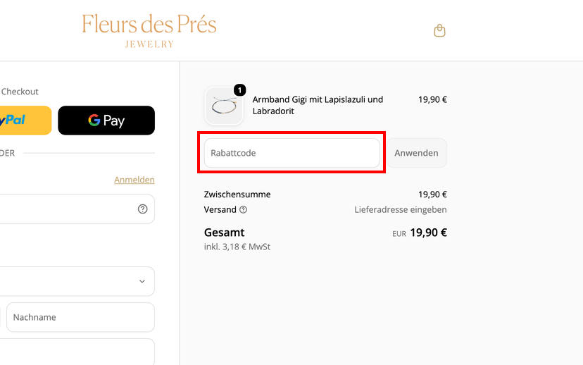Fleurs des Prés Gutschein einlösen
