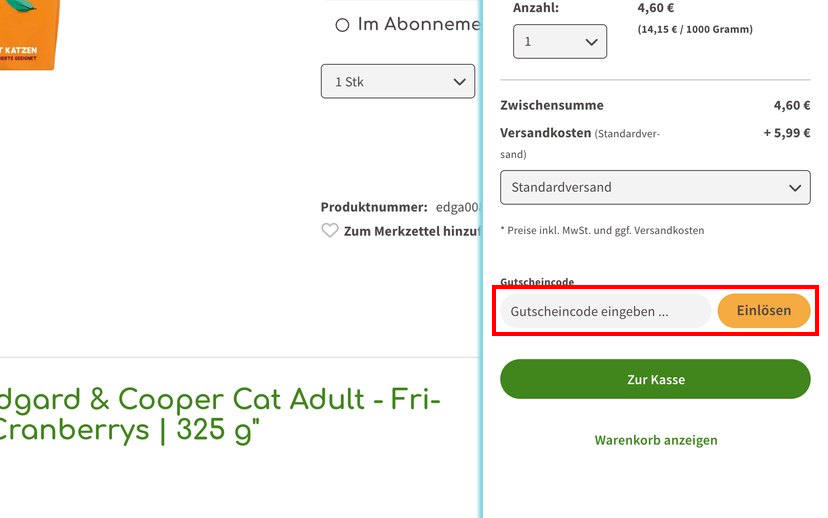 Futterplatz Gutschein einlösen