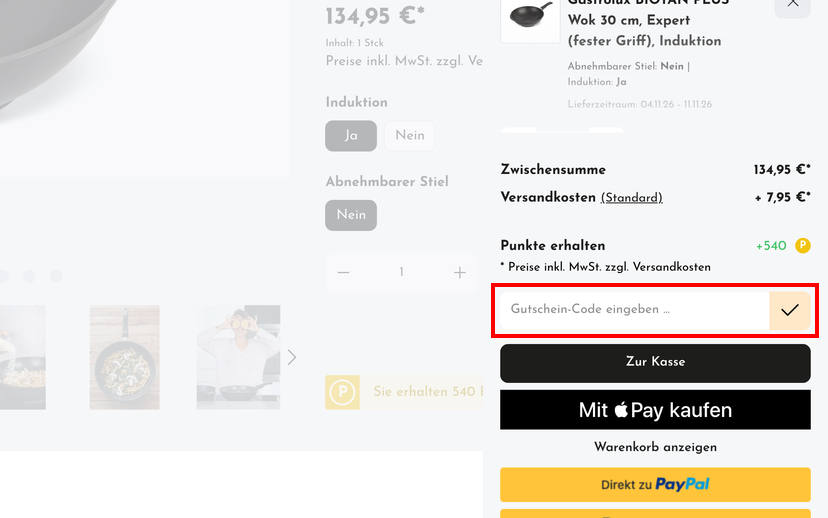 Gastrolux Gutschein einlösen