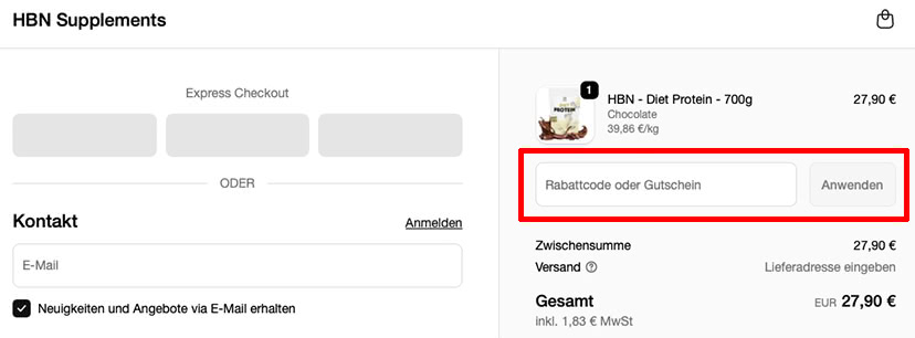 HBN Supplements Rabattcode einlösen HBN Supplements Rabattcode einlösen