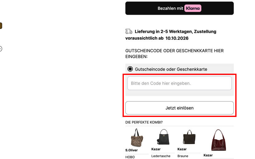 HUMANIC Gutschein einlösen HUMANIC Gutschein einlösen