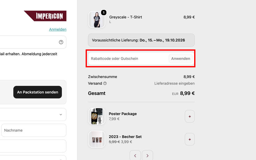 Impericon Rabattcode einlösen Impericon Rabattcode einlösen