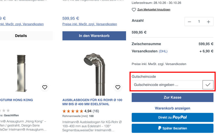 Intelmann Gutschein einlösen