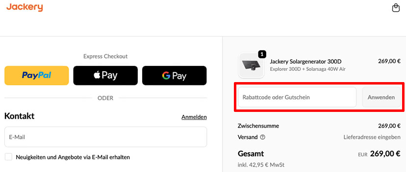 Jackery Rabattcode einlösen Jackery Rabattcode einlösen