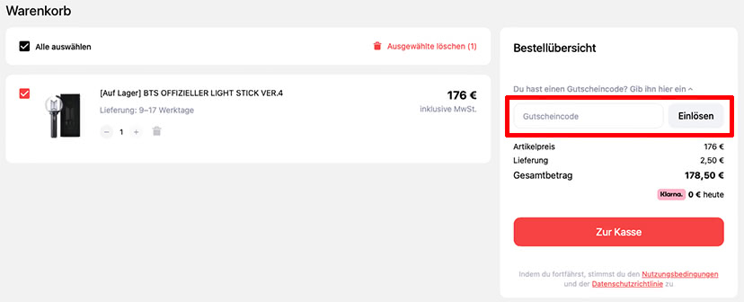 Joom Gutschein einlösen