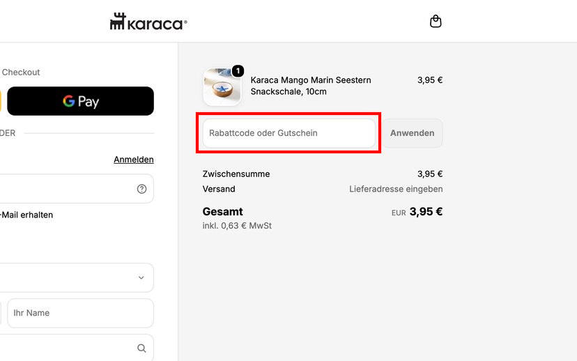 Karaca Rabattcode einlösen