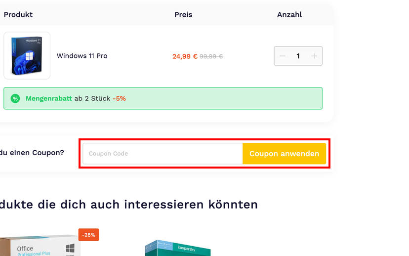 Keyportal Gutschein einlösen