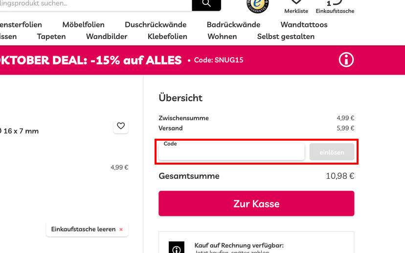 Klebefieber Gutschein einlösen