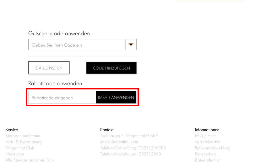 Klingenthal Rabattcode einlösen Klingenthal Rabattcode einlösen