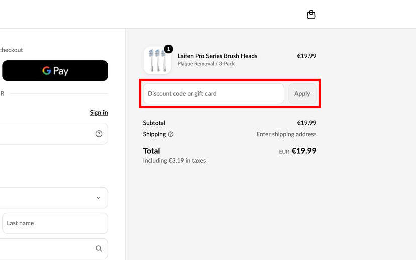 Laifen Rabattcode einlösen