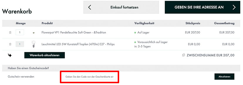 Lampenmeister Gutschein einlösen Lampenmeister Gutschein einlösen