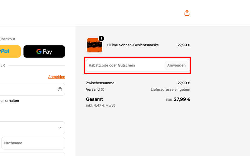 LiTime Rabattcode einlösen