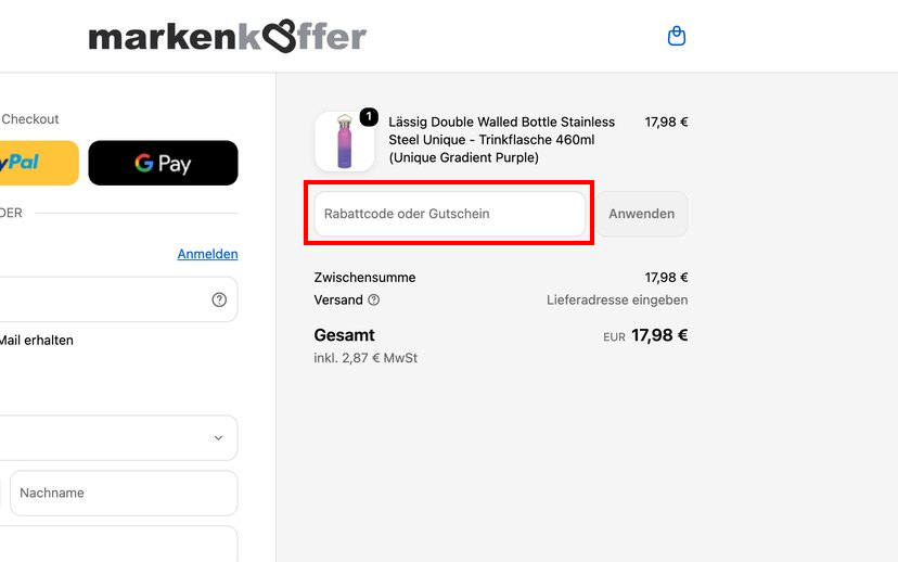 Markenkoffer Gutschein einlösen Markenkoffer Gutschein einlösen
