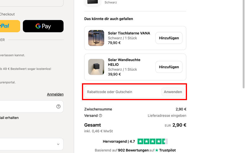 MATO Rabattcode einlösen