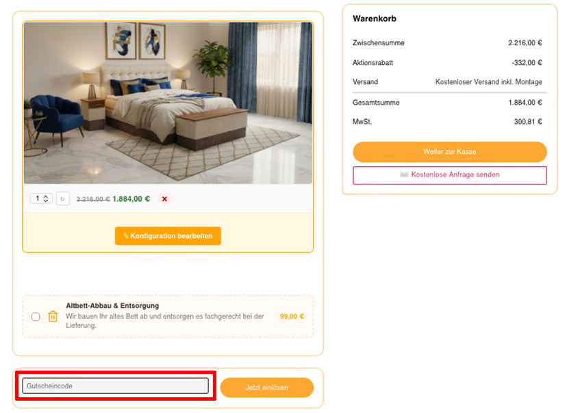 Meisterbetten Gutschein einlösen Meisterbetten Gutschein einlösen