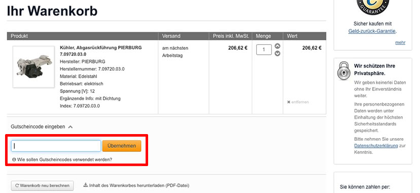 Motointegrator Gutschein einlösen