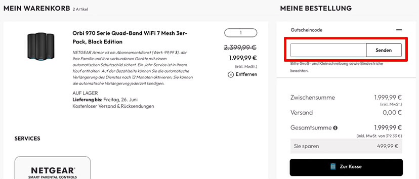 NETGEAR Gutschein einlösen NETGEAR Gutschein einlösen