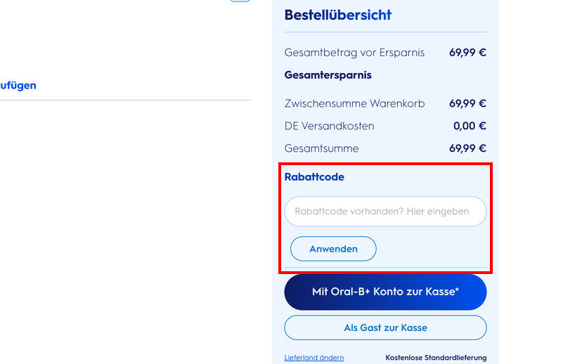 Oral-B Rabattcode einlösen Oral-B Rabattcode einlösen