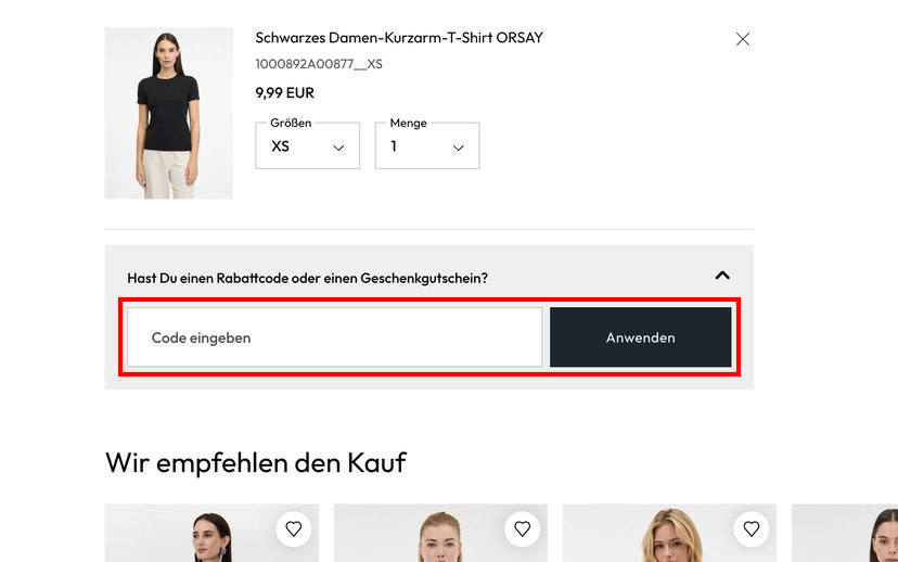 Orsay Gutschein einlösen