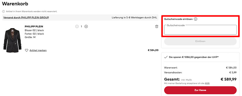OUTLETCITY Gutschein einlösen