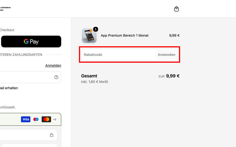 PAKAMA Rabattcode einlösen