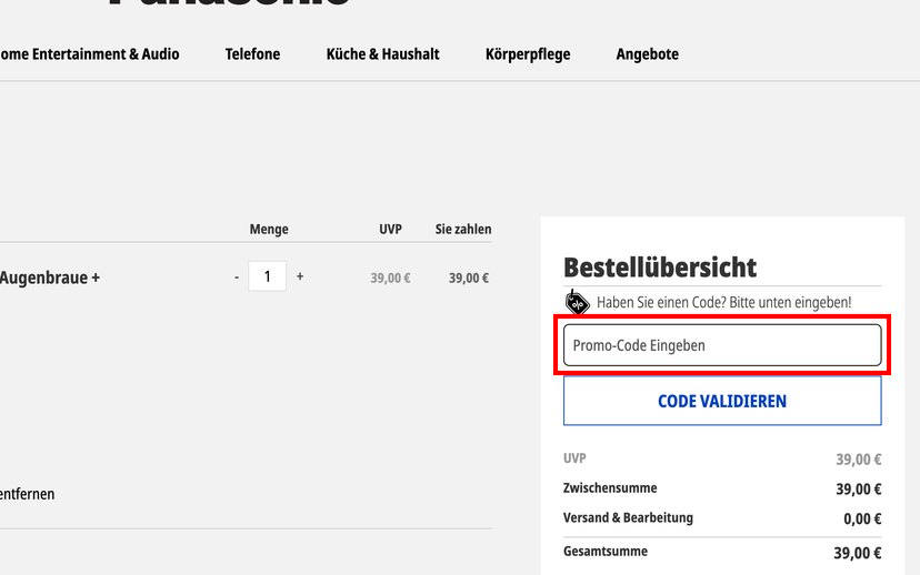 Panasonic Gutscheincode einlösen Panasonic Gutscheincode einlösen