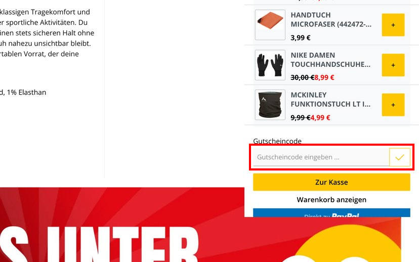 PickSport Gutschein einlösen
