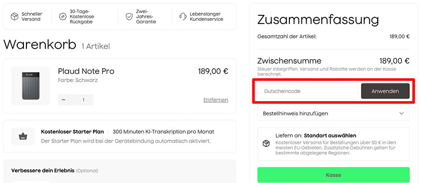 Plaud Gutschein einlösen Plaud Gutschein einlösen